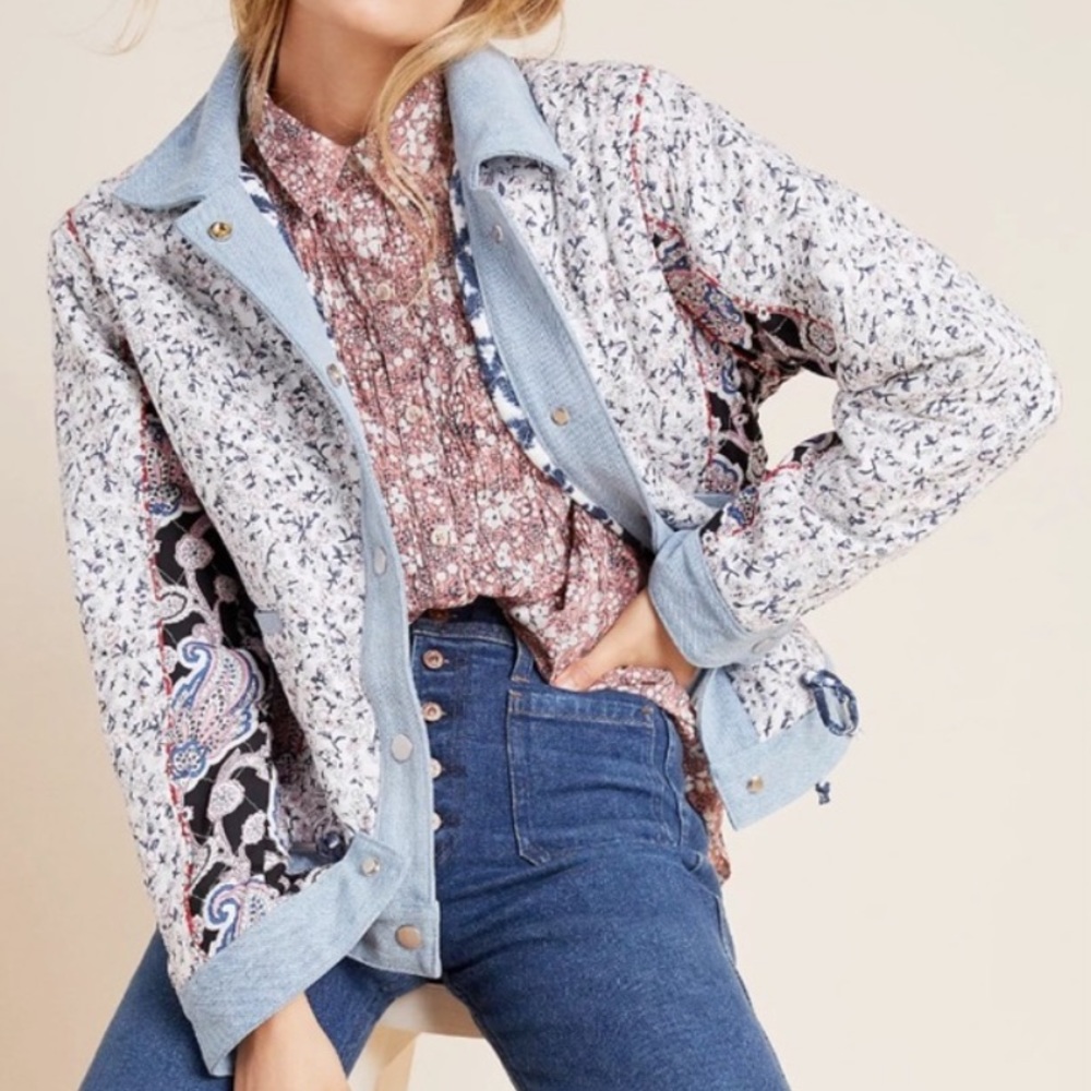 Blank Nyc Reversible Patchwork Denim-Lined Jacket - image 1